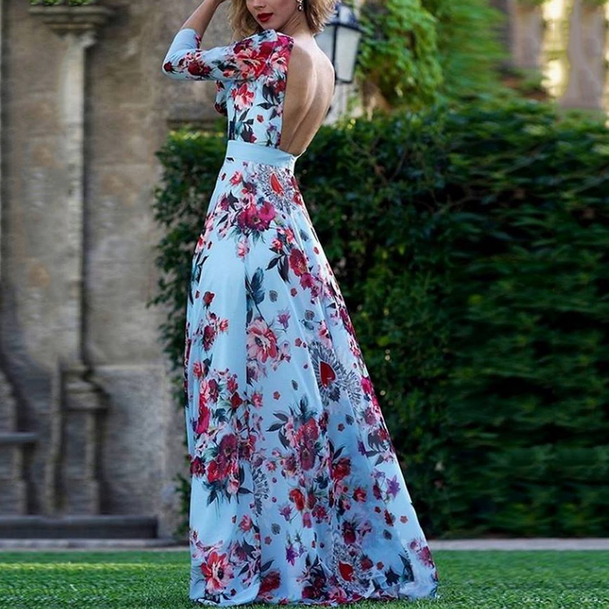 длинные платья с цветами фото
