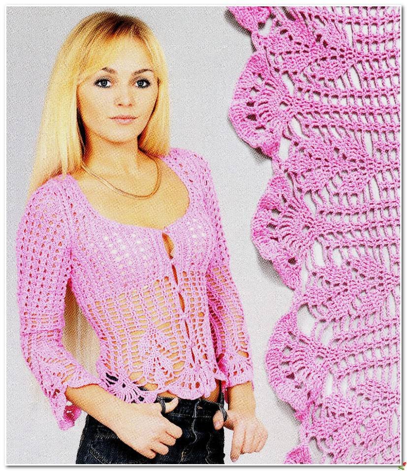 Вязаные ажурные кофты