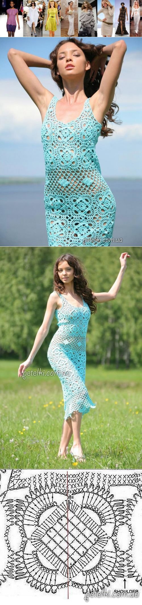 Вязаный летний сарафан