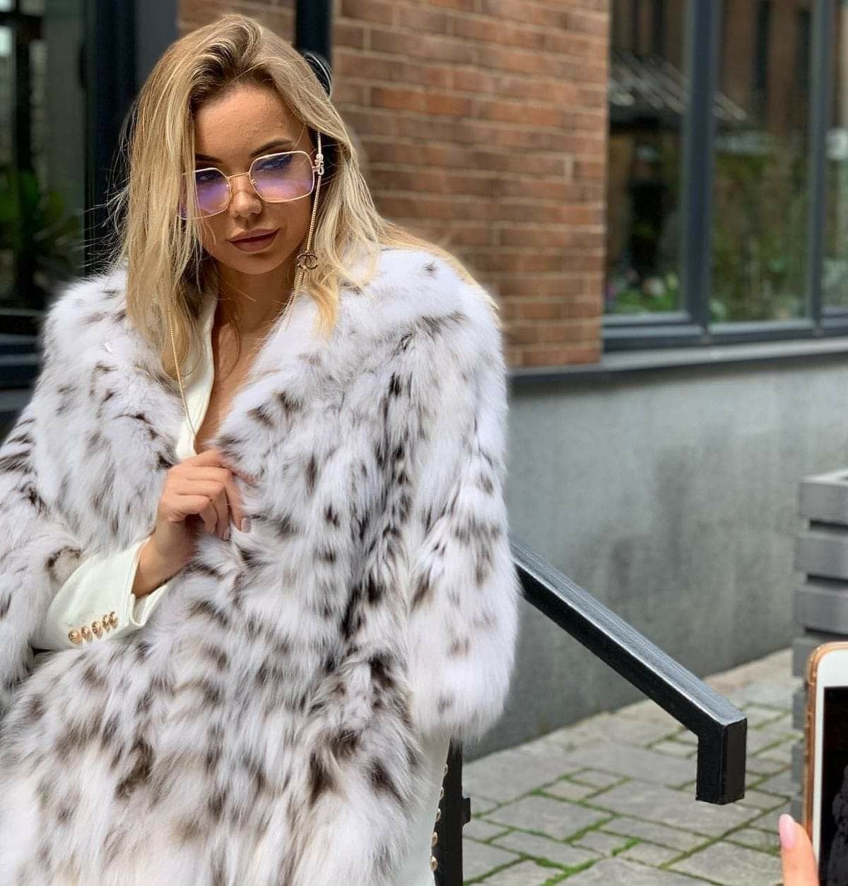 Lynx fur Coat long