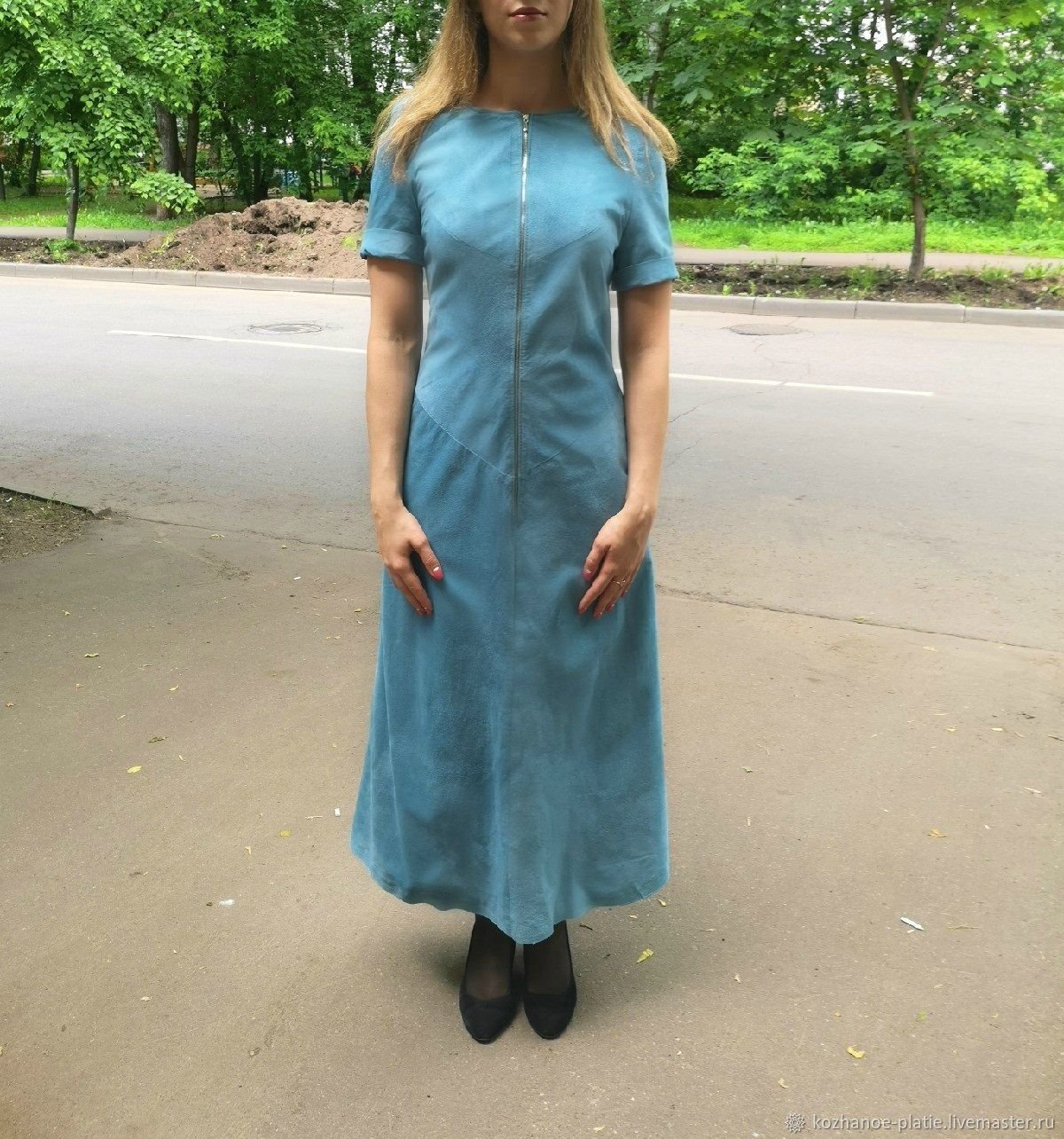 Коричневое замшевое платье Annaliza