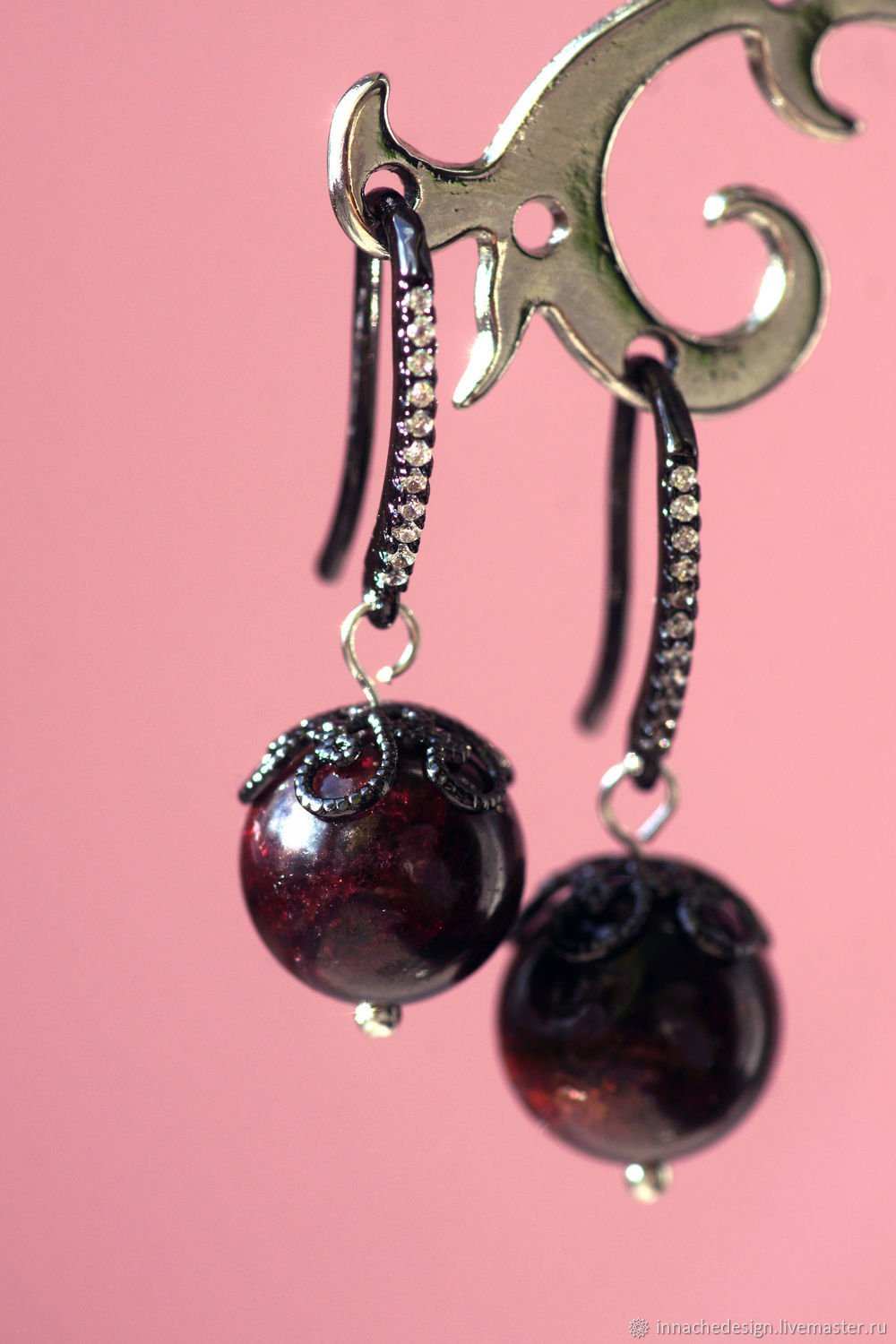Серьги he780 гранат