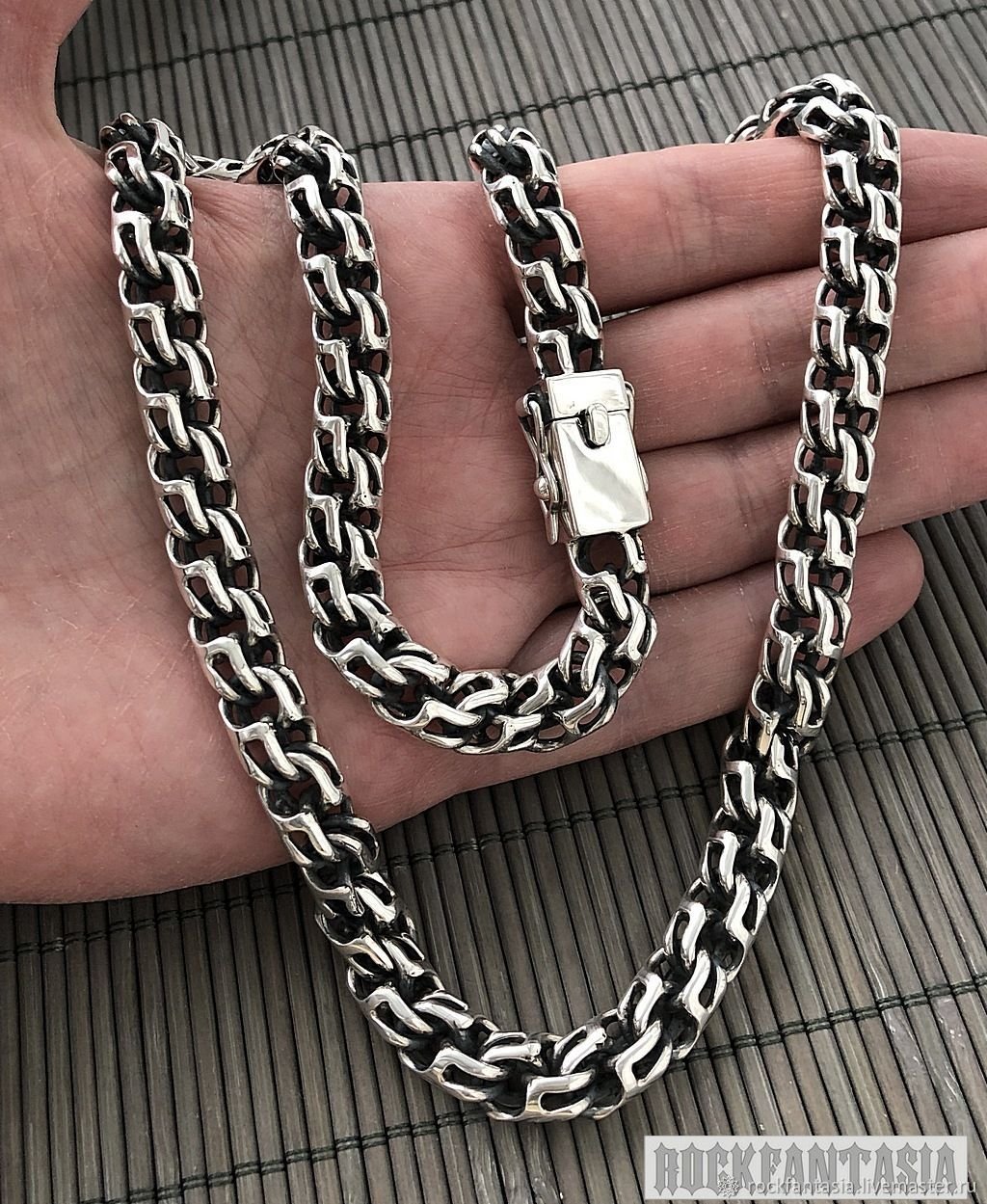 Серебряная цепь колье