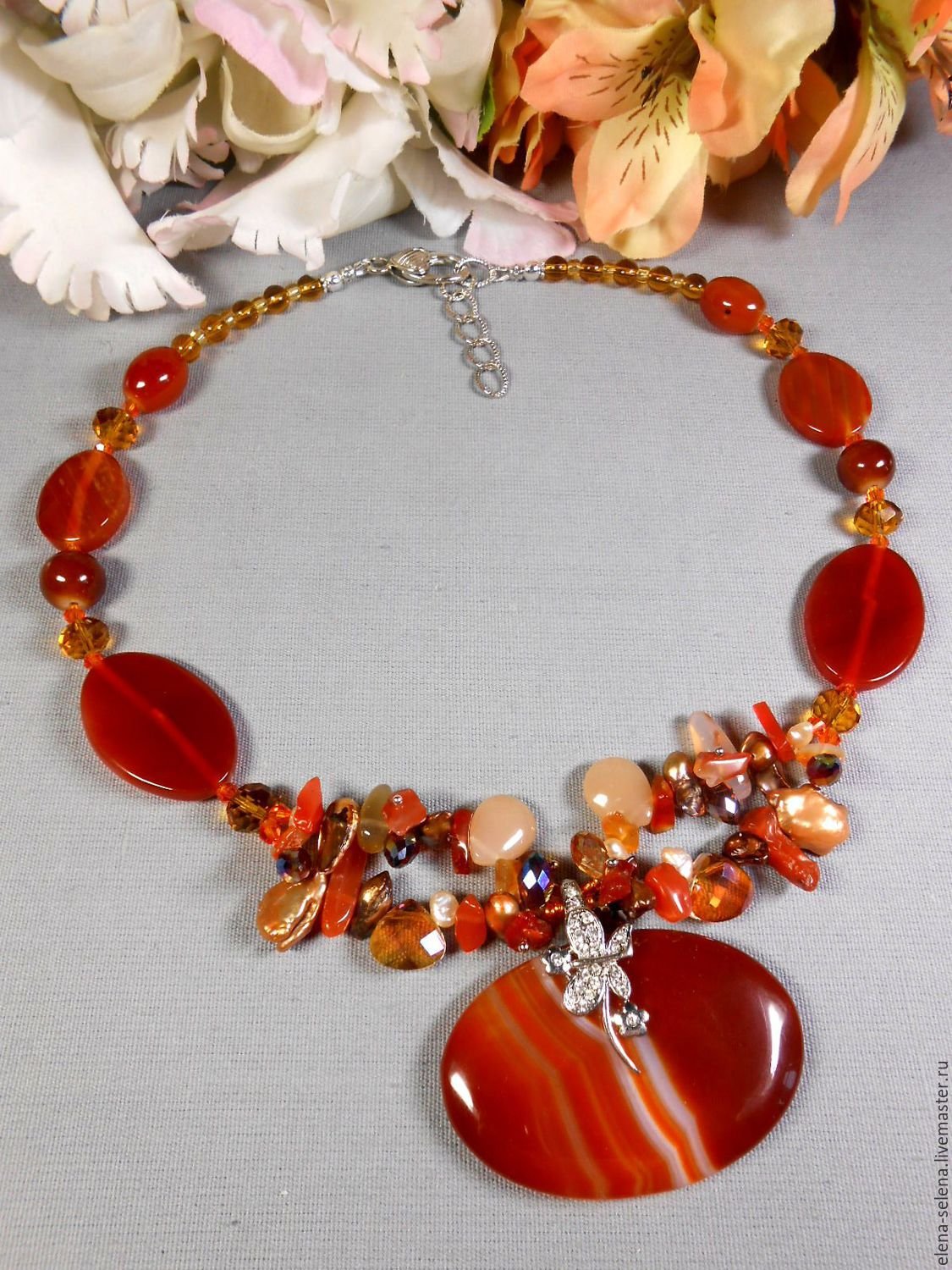 Сердолик ожерелье