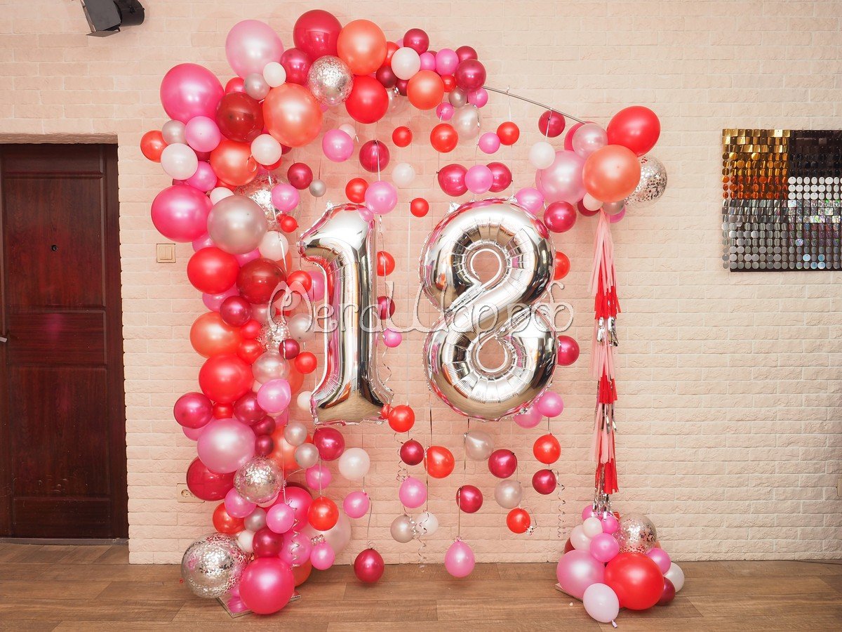 Украшение шарами на день рождения 18 лет