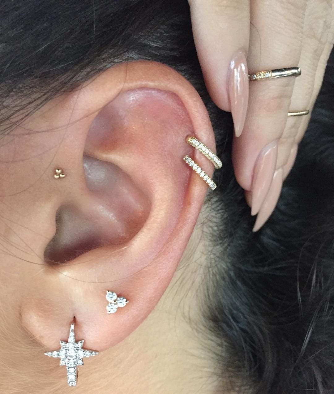 Серёжка 2 прокола Хеликс