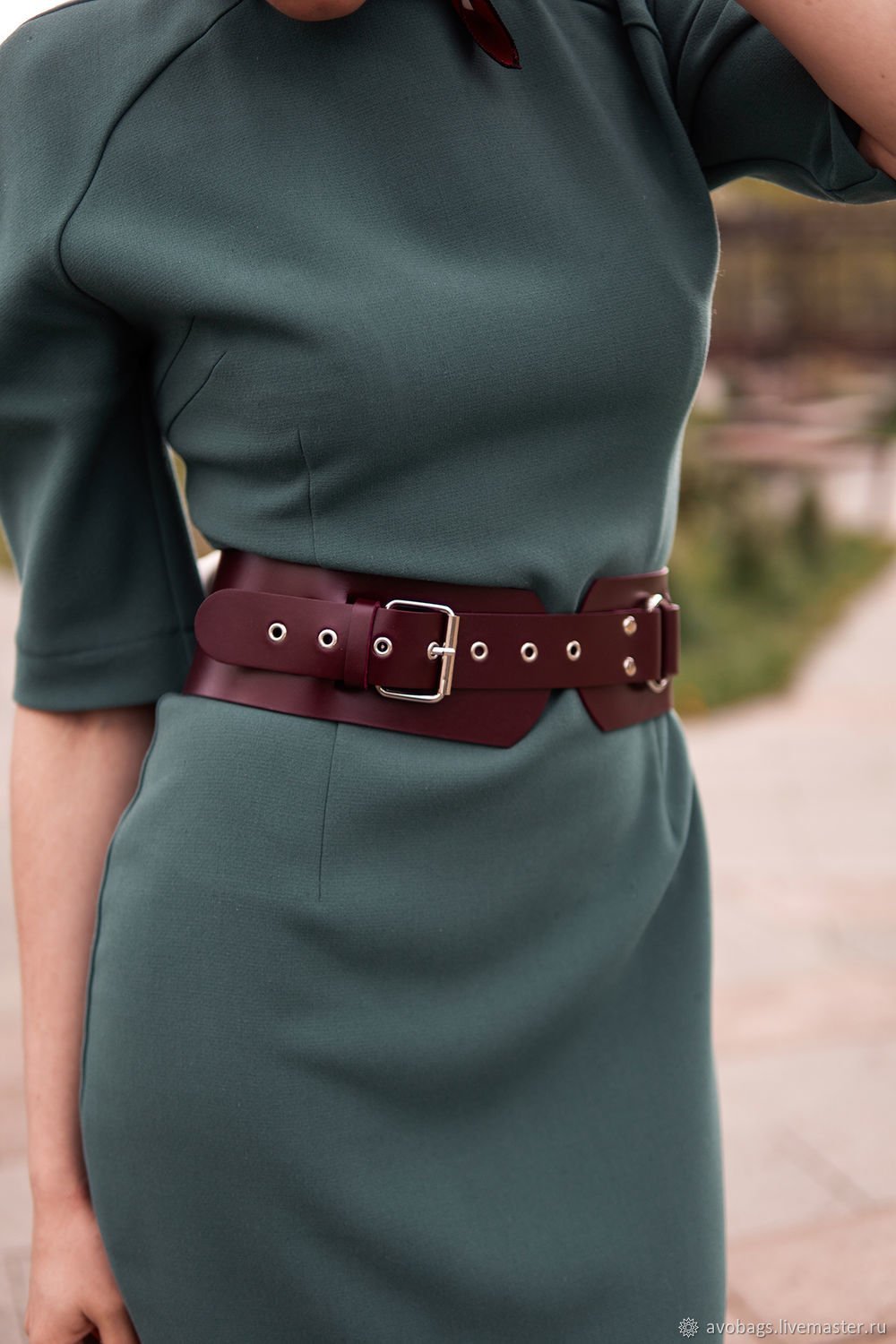 Zara ремень широкий бордовый
