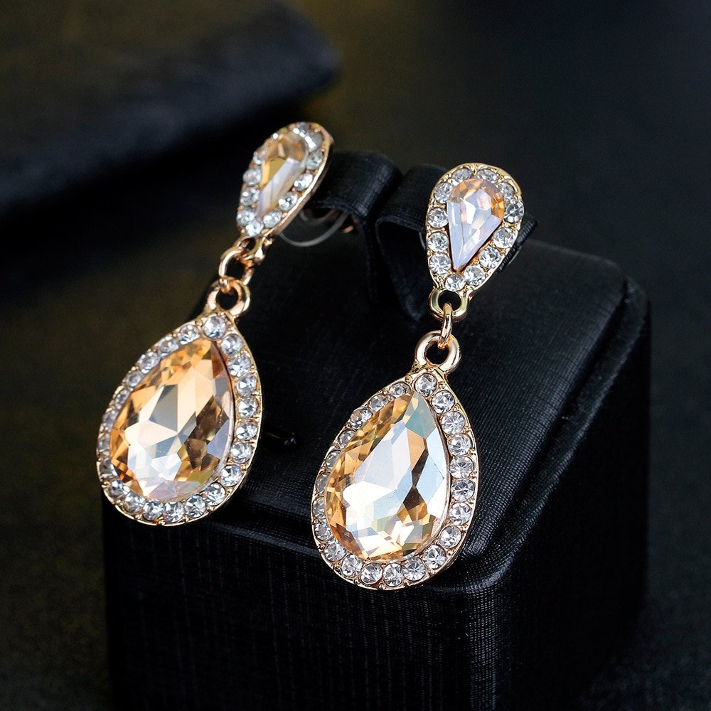 Серьги Crystals Silver-Blue