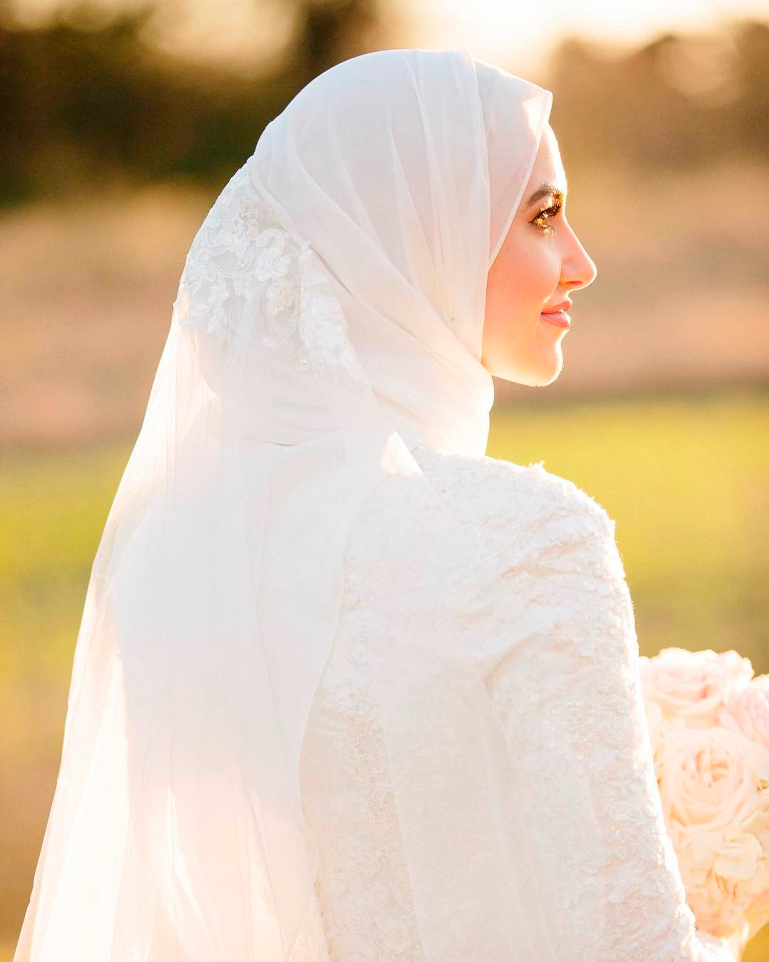Никаб Муслима. Свадебный хиджаб с фатой.