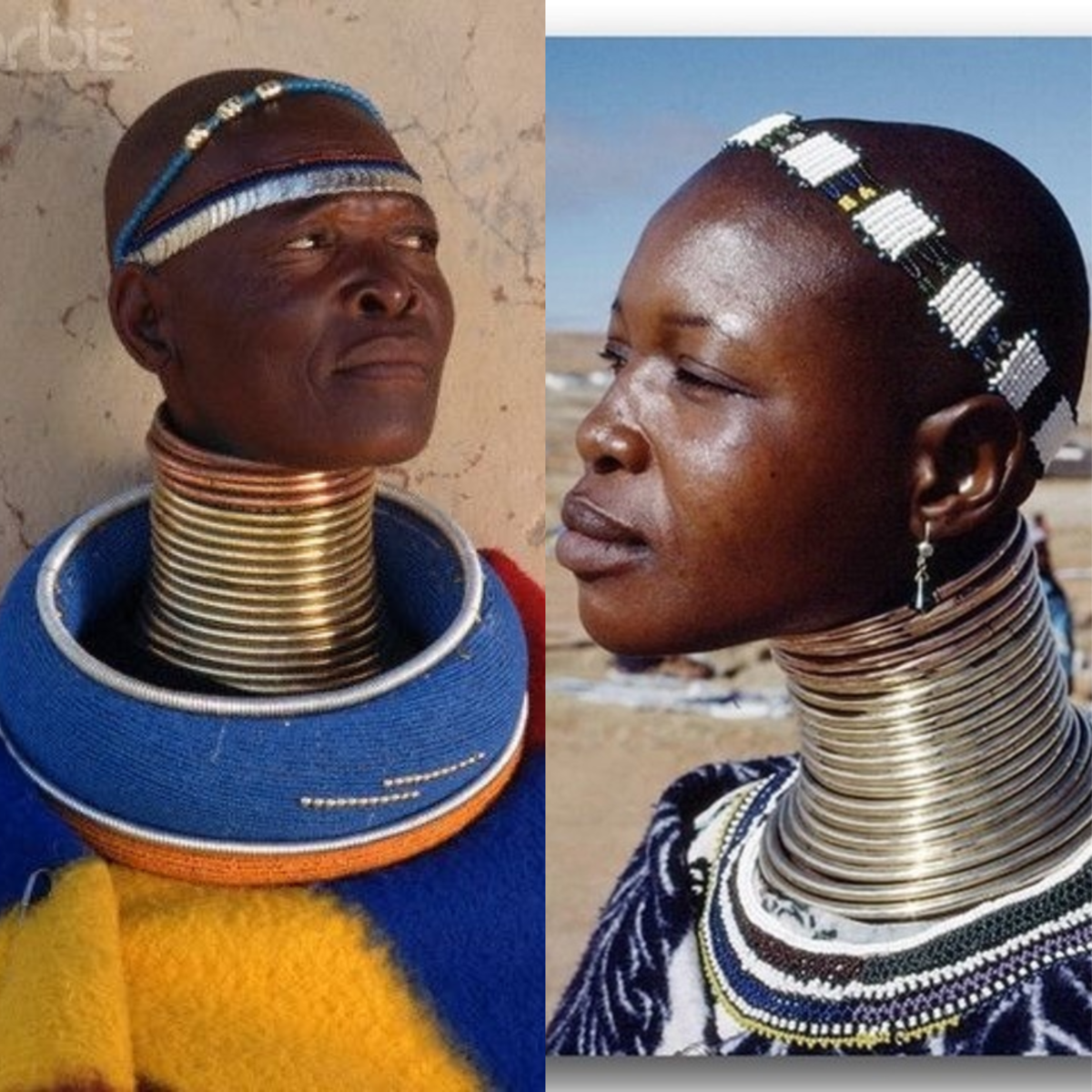 В африканском племени женщины с кольцами на шее