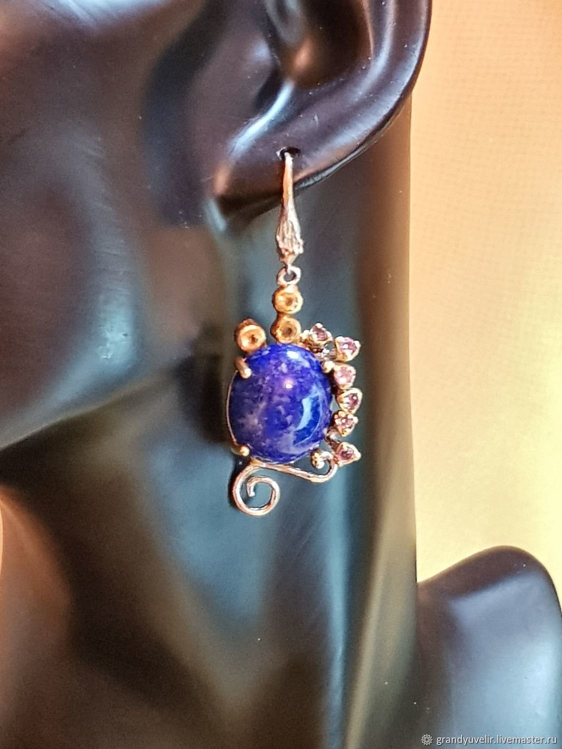 Серьги из лазурита в серебре