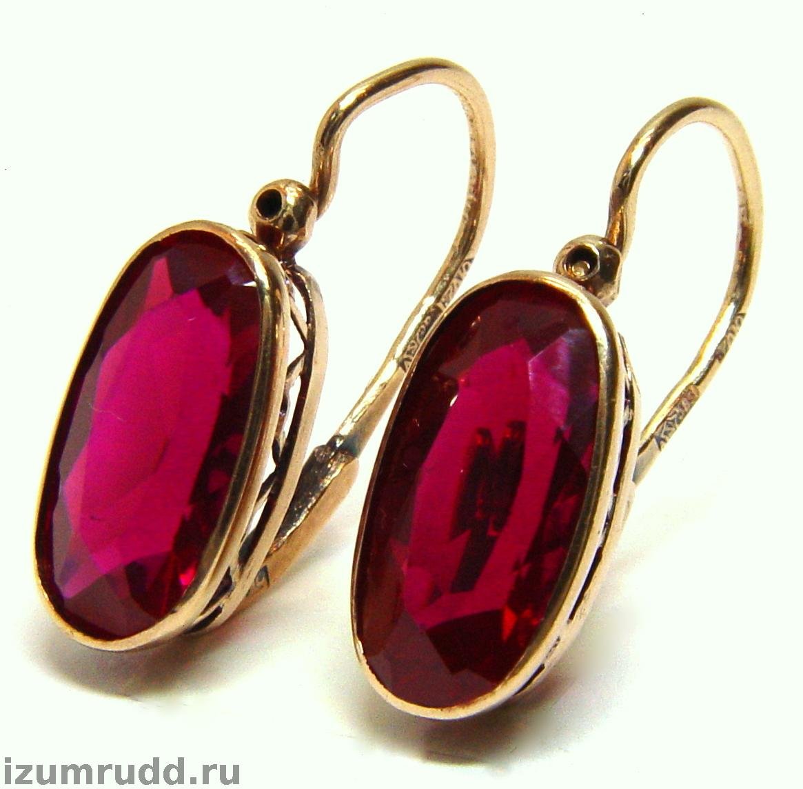 Серьги с корундами 583