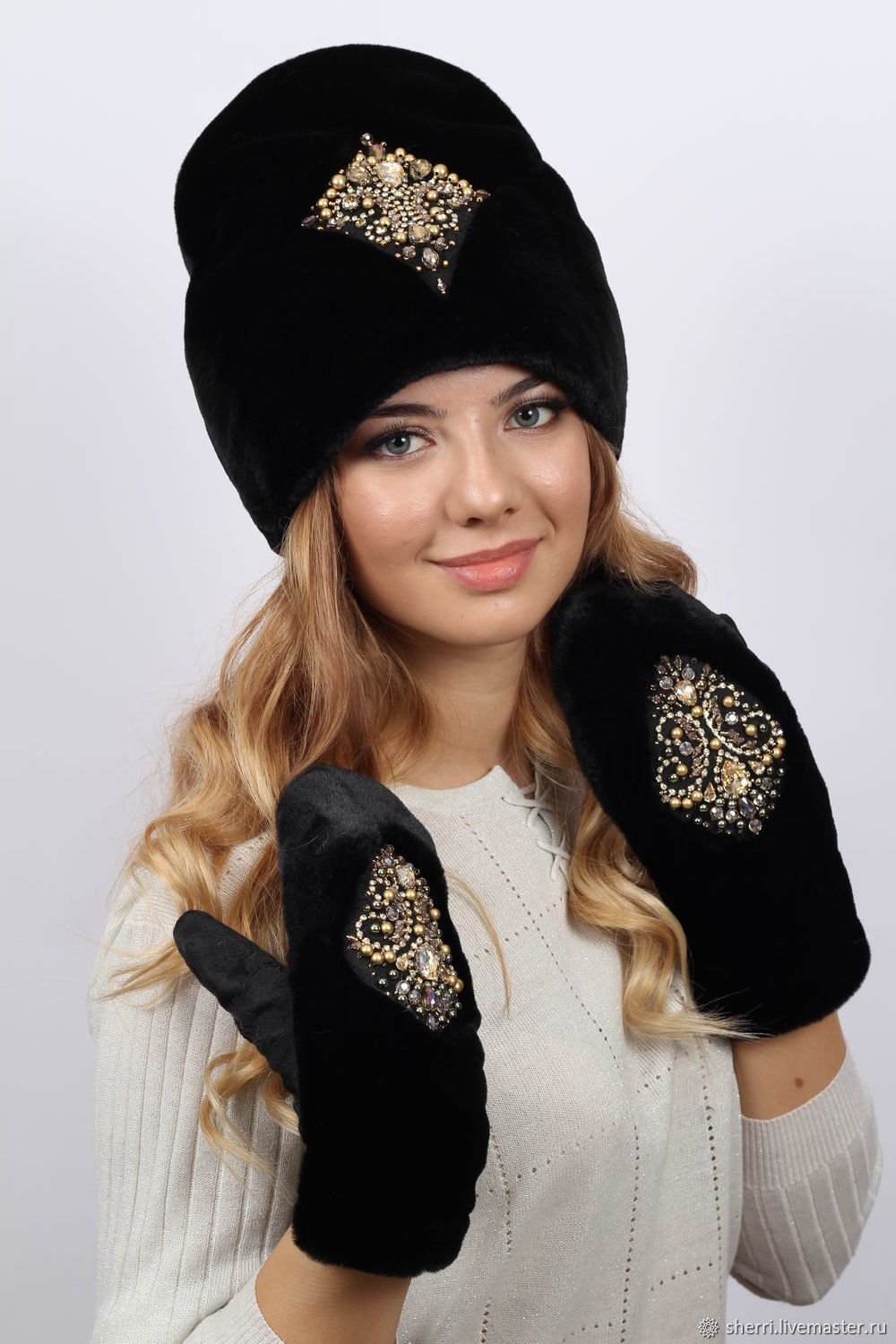 Шапка ушанка меховая женская Снежная Королева