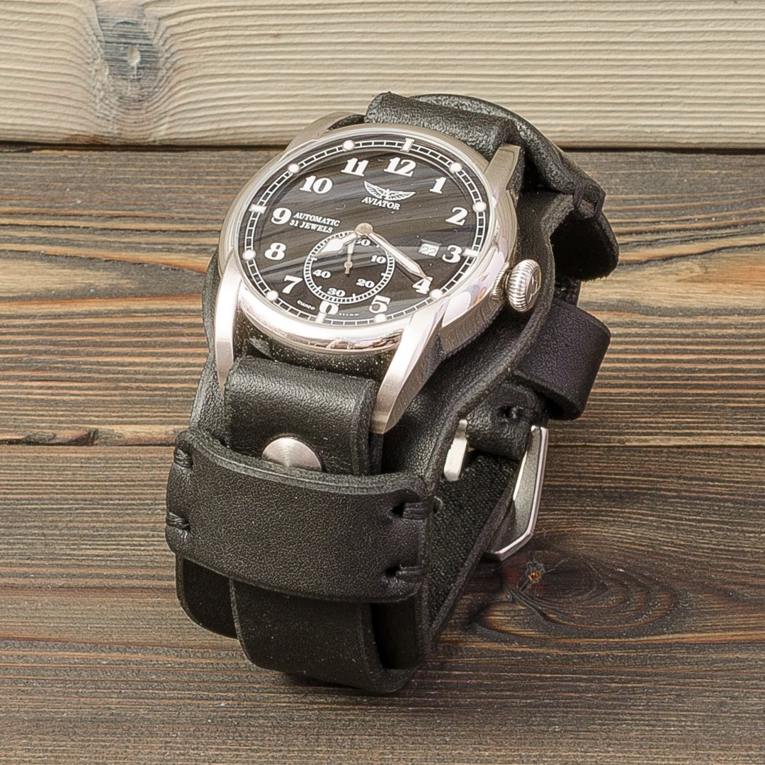 Часовой ремень Aviator 20-BL (на липучке)