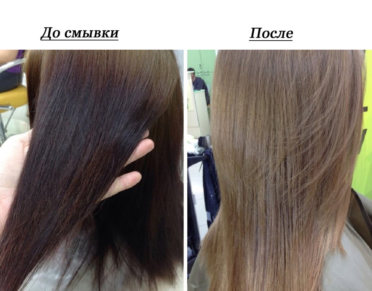 Смывка чёрного цвета с волос