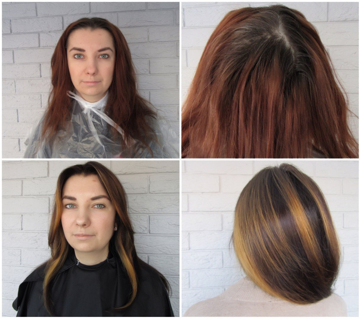 Окрашивание арт тач волос темные волосы фото до и после