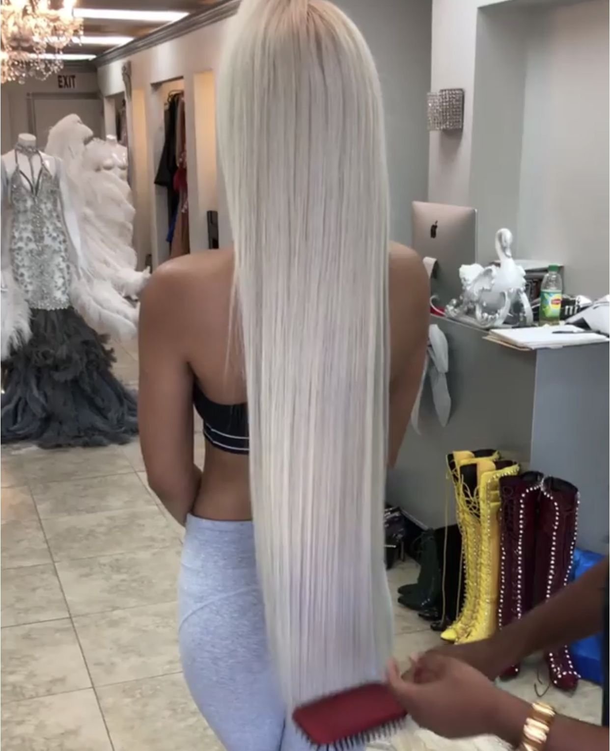 Наращивание белых волос на русые волосы