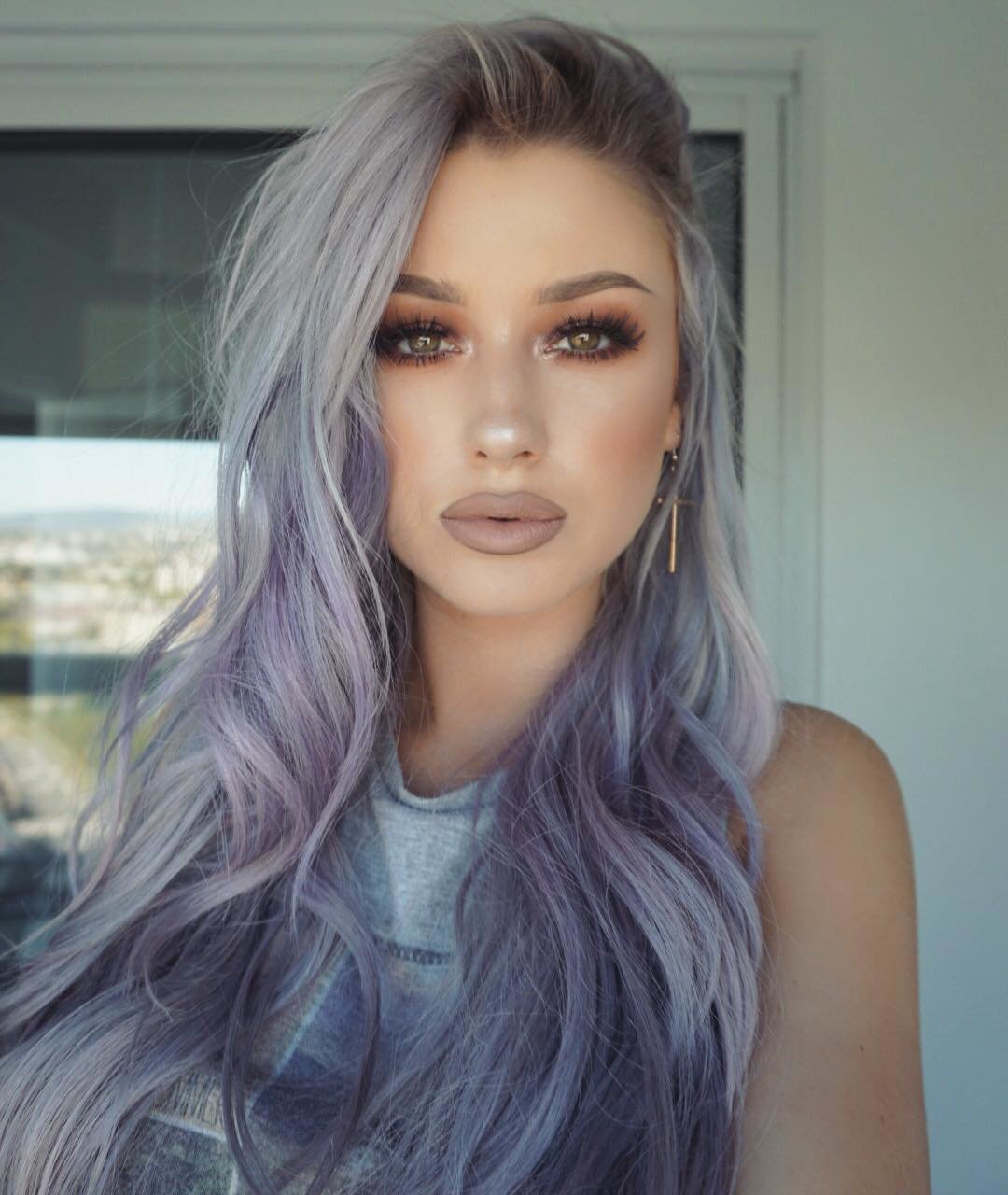Русый пепельно фиолетовый цвет волос