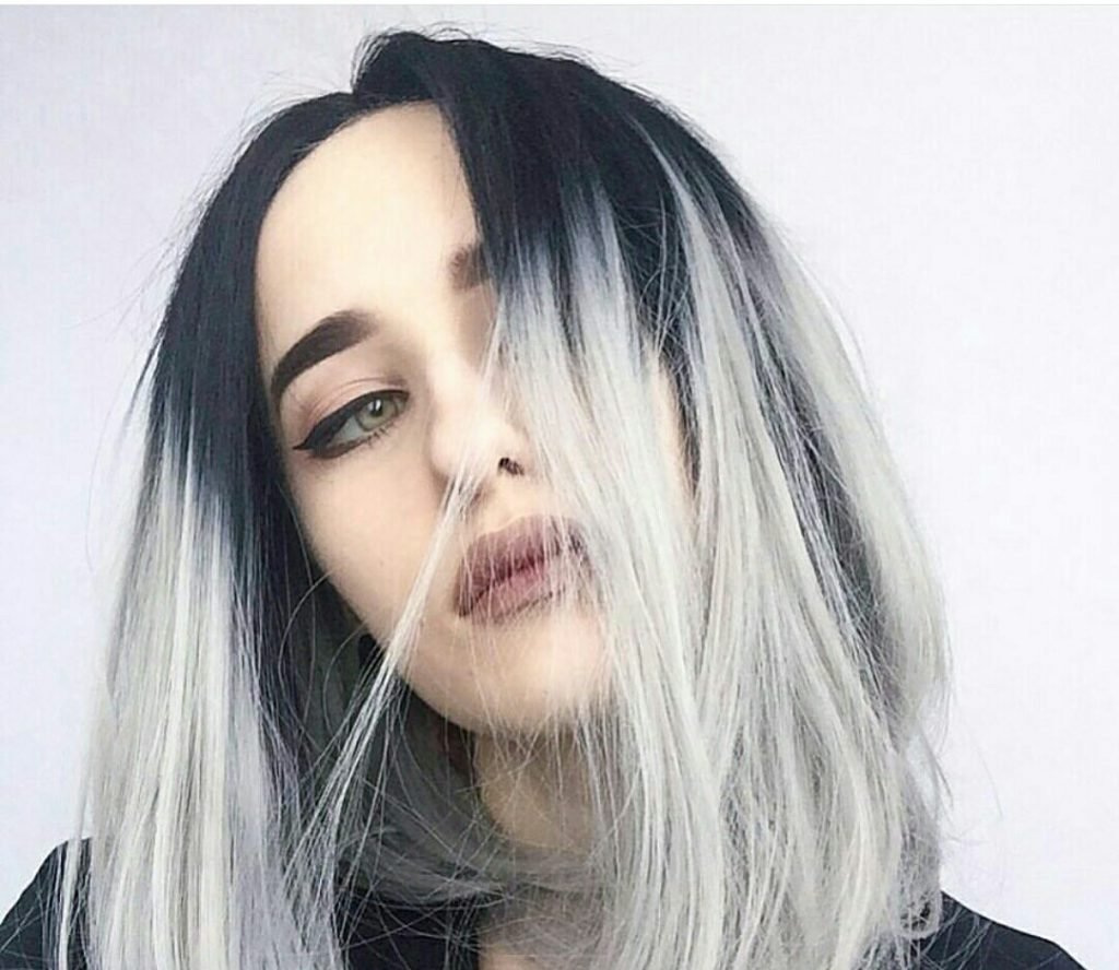Серая челка отдельно