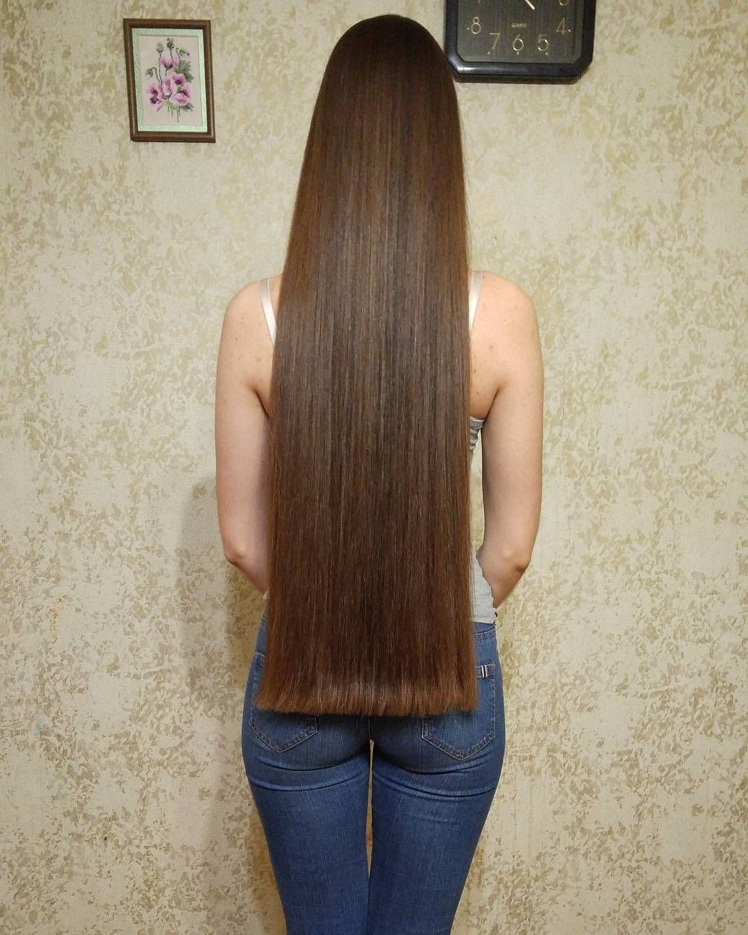 Длинные прямые русые волосы