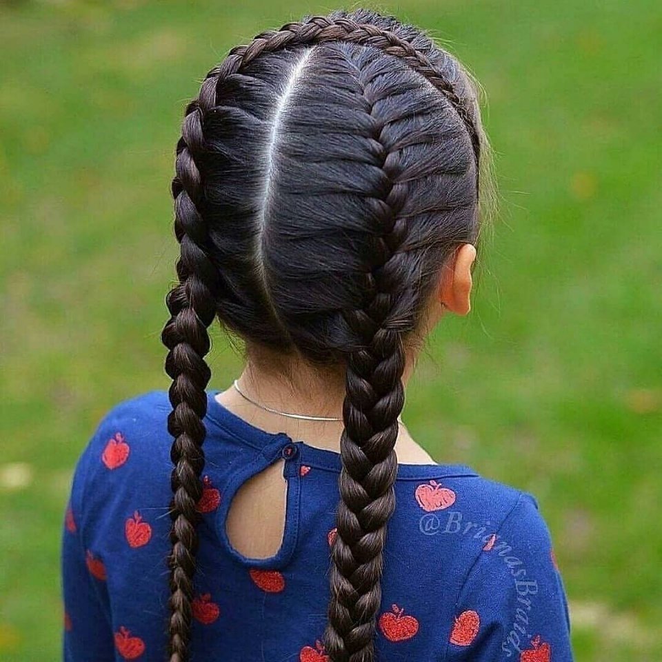 Причёска две косы в детский сад