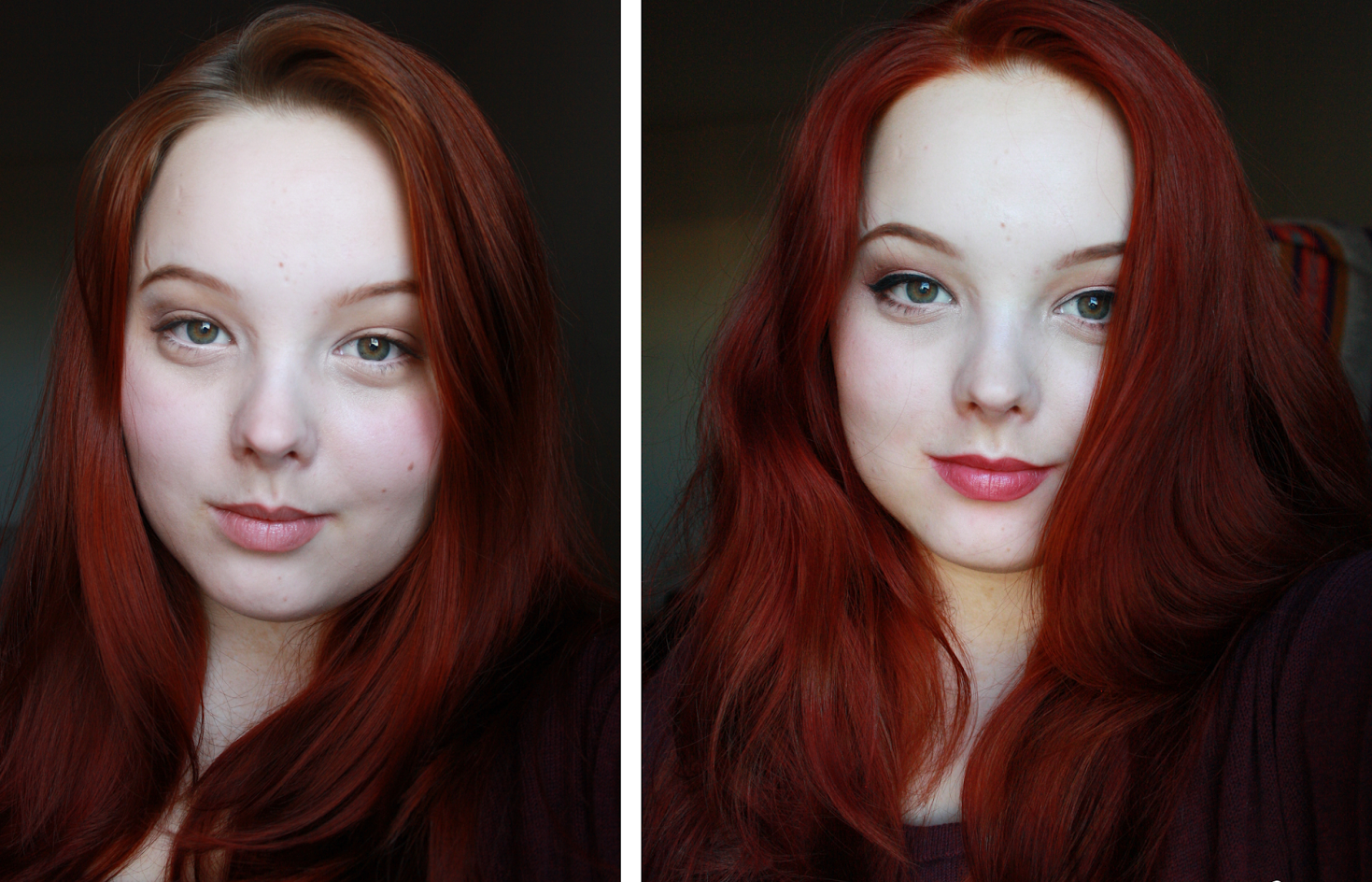 Из темного в рыжий без осветления фото до и после