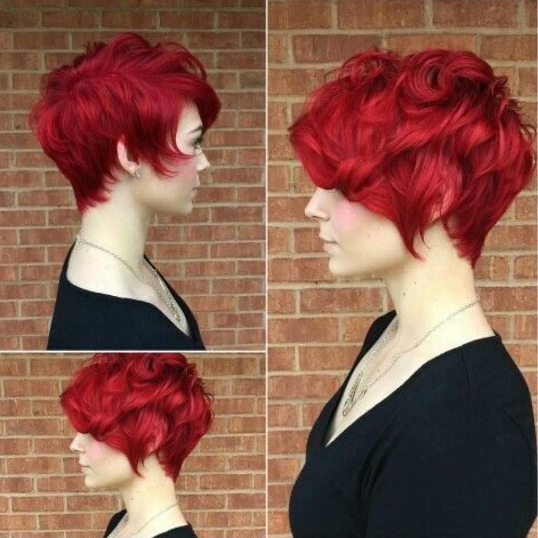 Красный цвет волос фото на короткие волосы