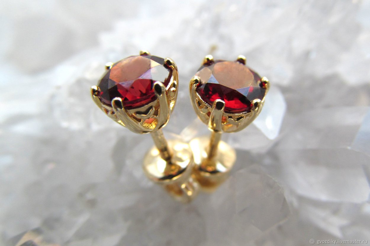 Серьги из полимерной глины гранат