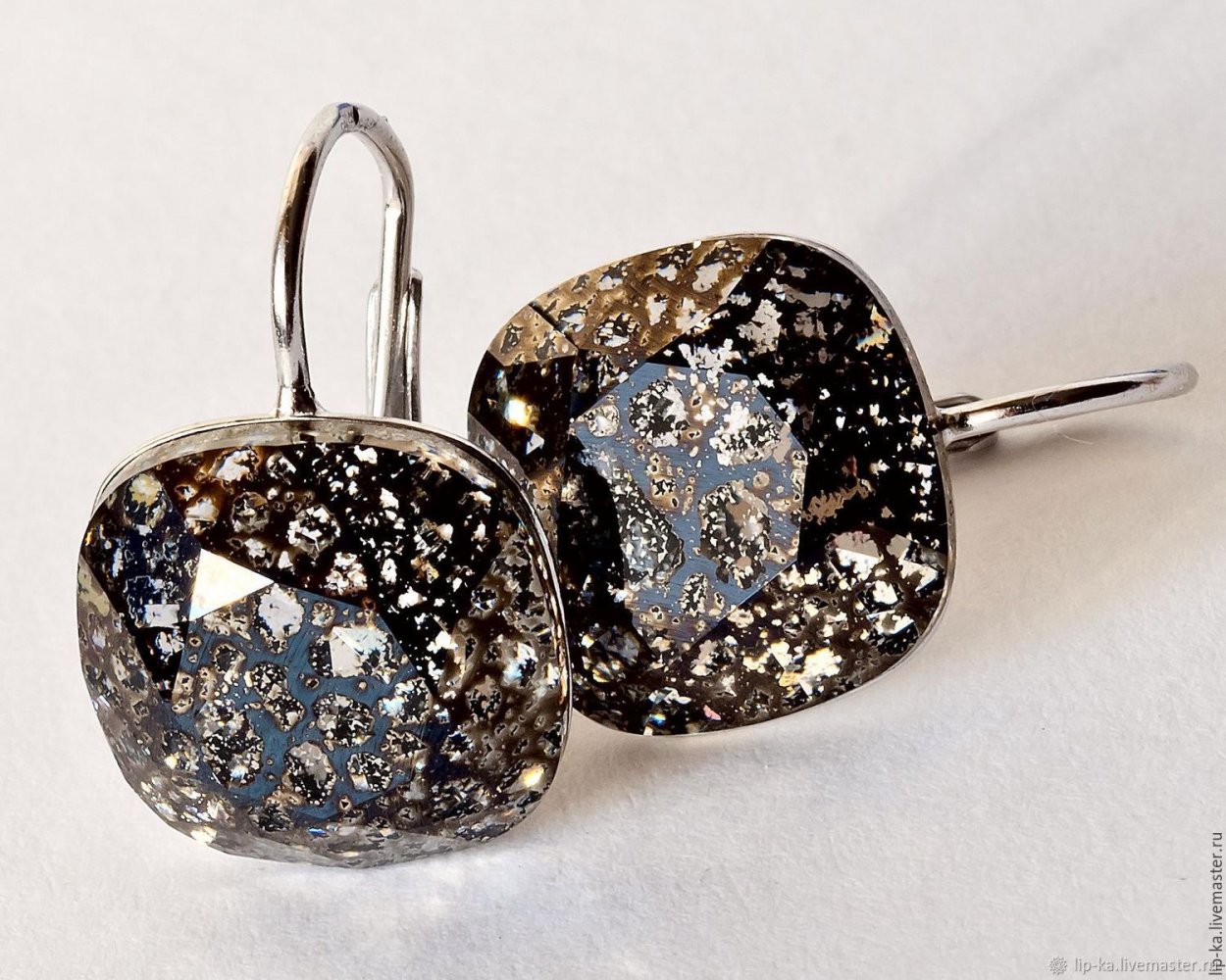 Rusfur серьги с кристаллами Swarovski 12