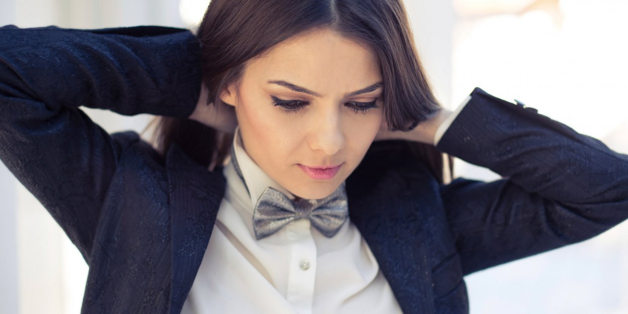 Hot woman in Jacket Tie