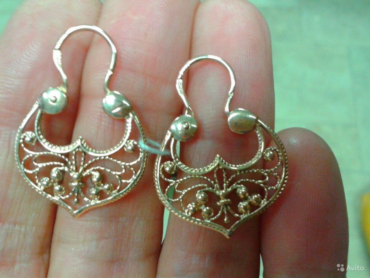 Серьги цыганские золотые