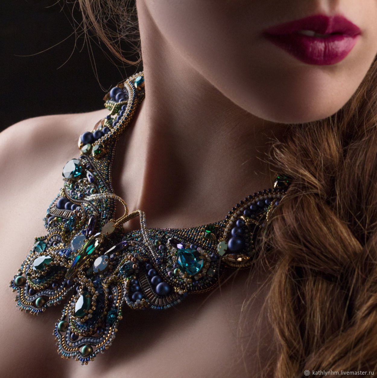 Swarovski колье бисерное