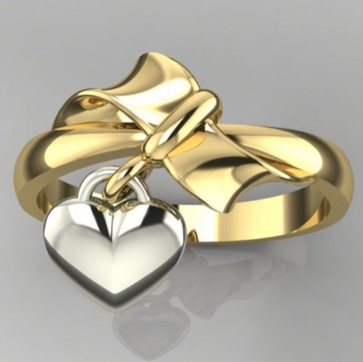 Серебряные кольца из сердечек