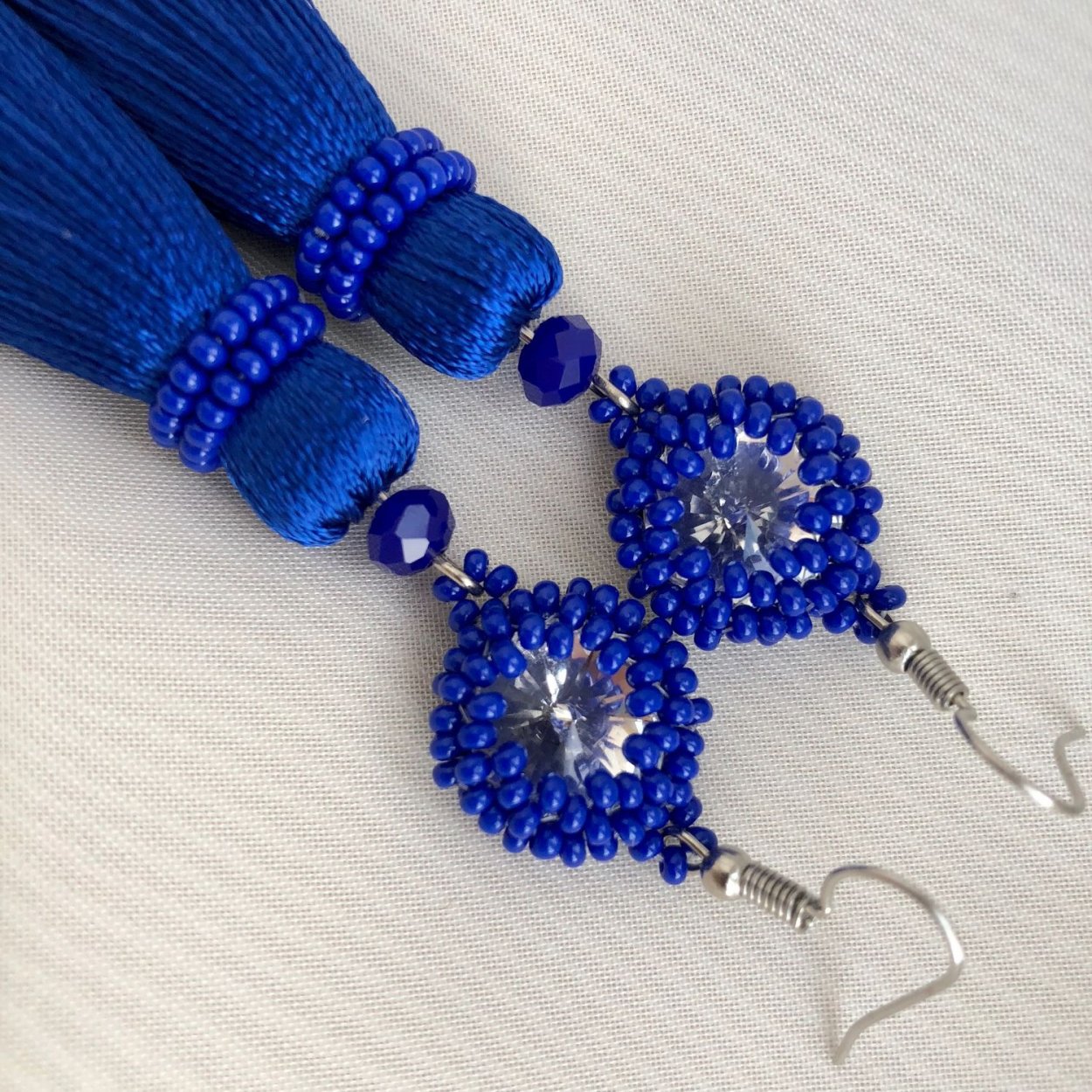 Серьги синие eca038