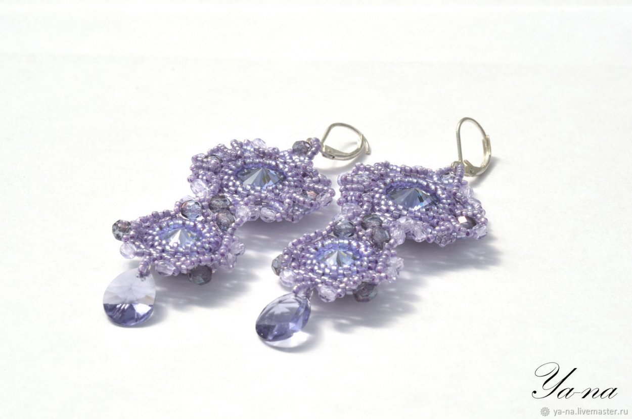 Серьги кисти из стекляруса