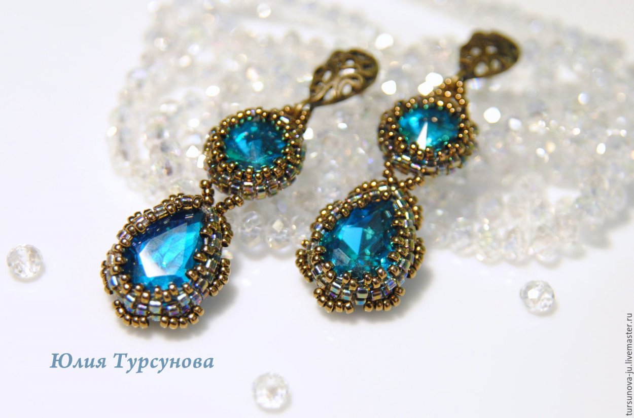 Серьги из джинсовой ткани