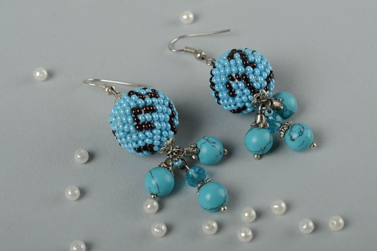 Серьги из стекляруса