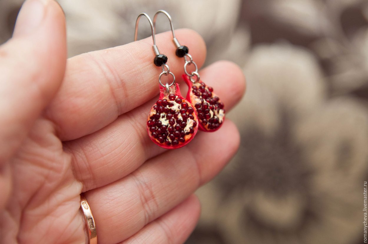 Серьги he780 гранат