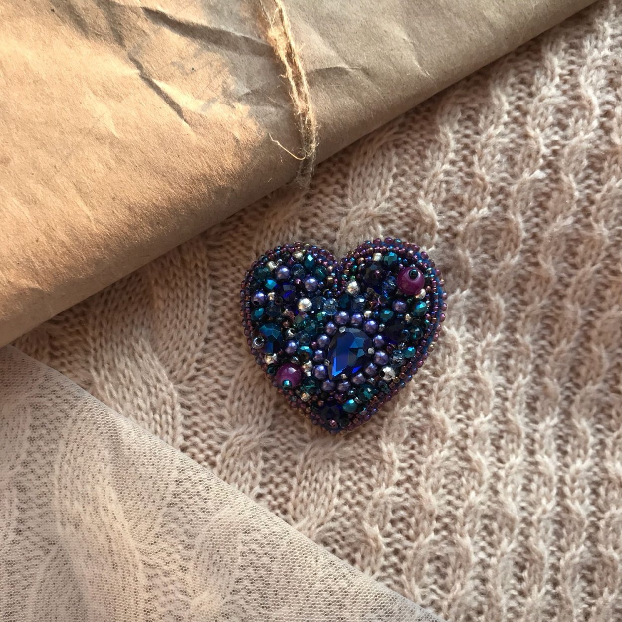 Сердечко лайк из бисера