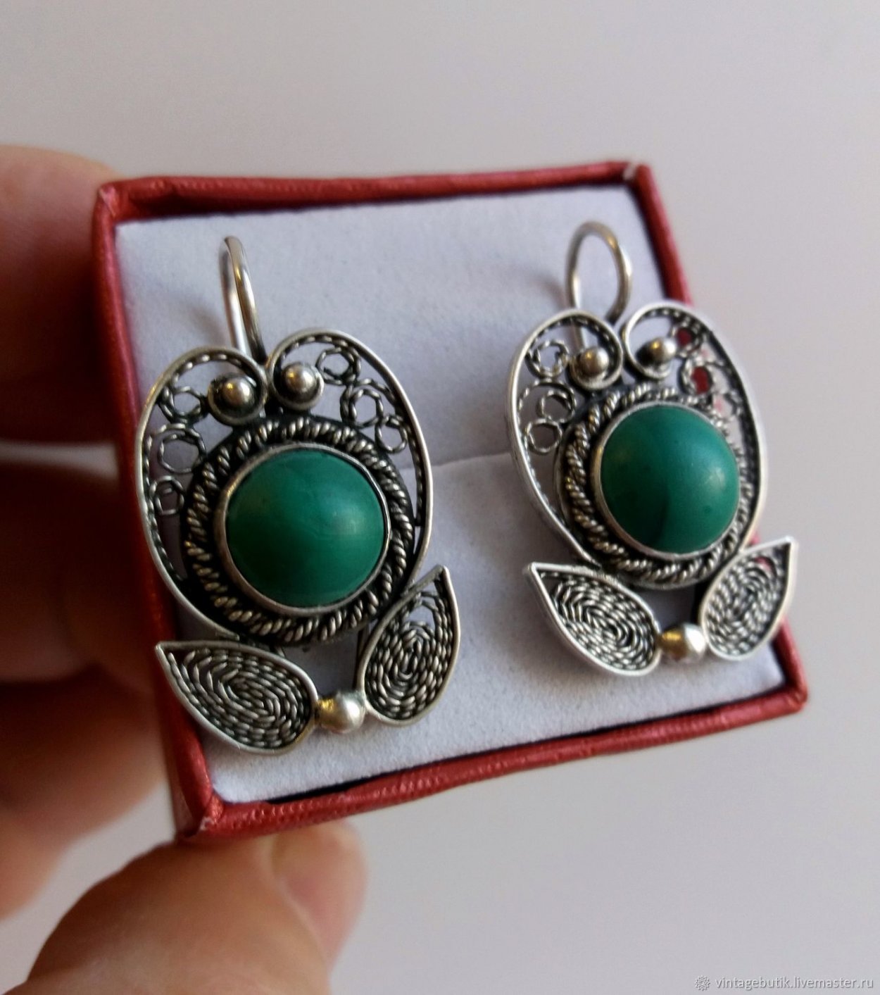 Серьги серебро 875 горный хрусталь
