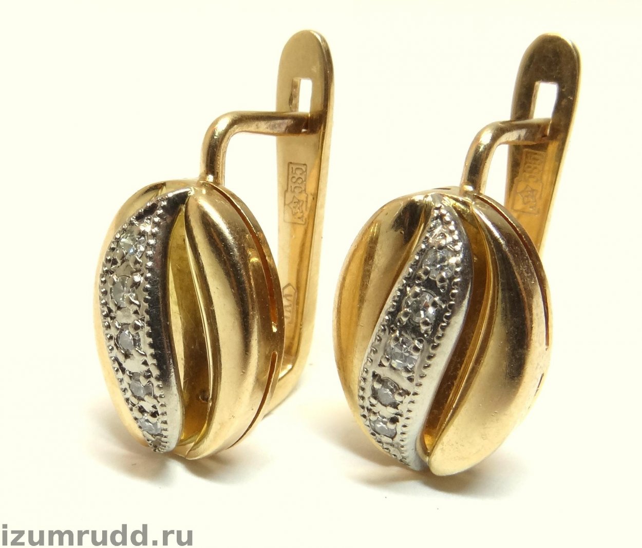 Золотые серьги 585 пробы СССР