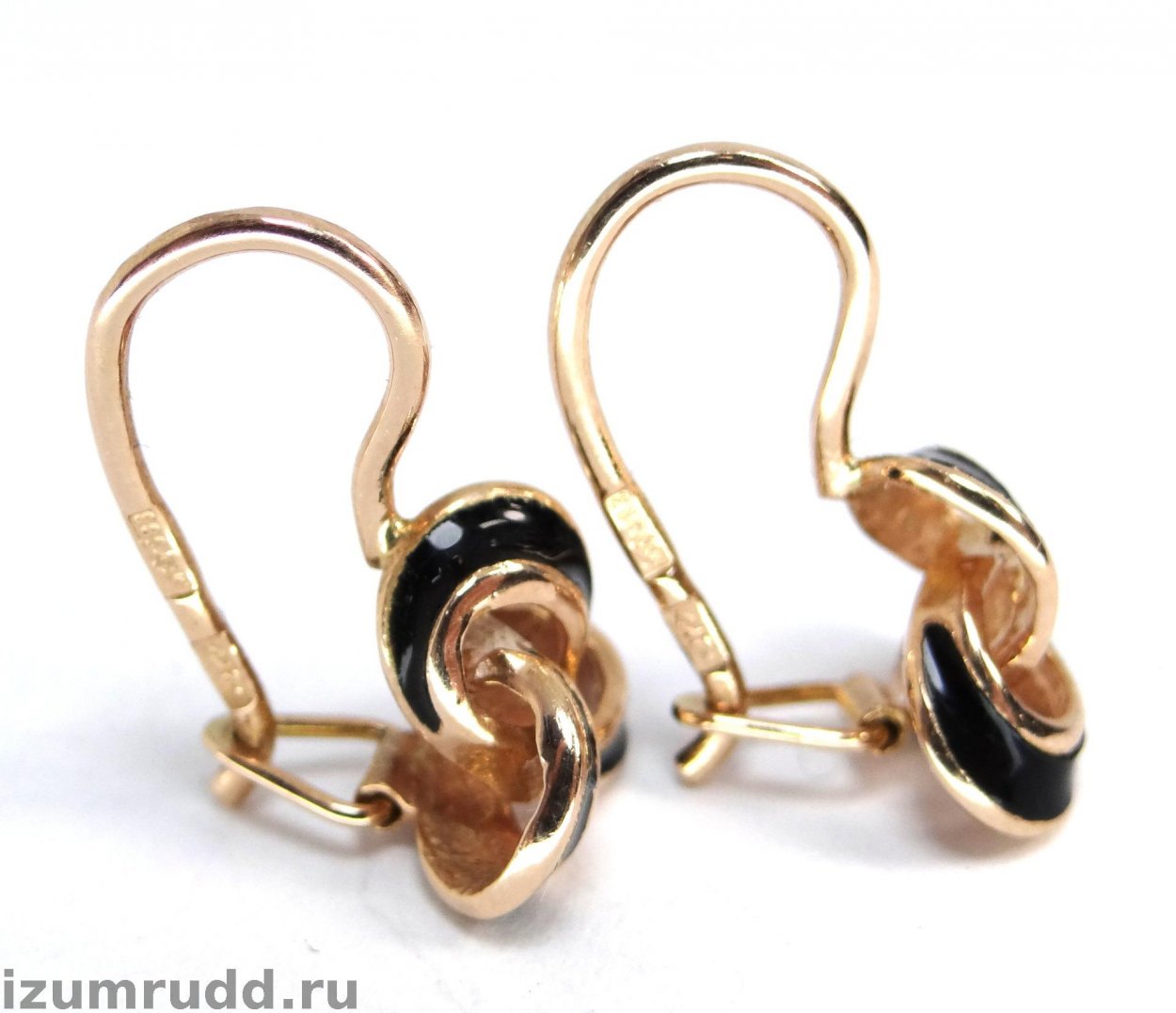 Серьги 583 пробы СССР С эмаль