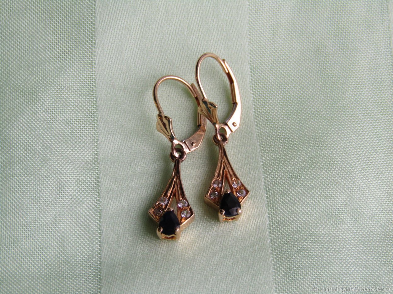 Серьги сердечки золото СССР