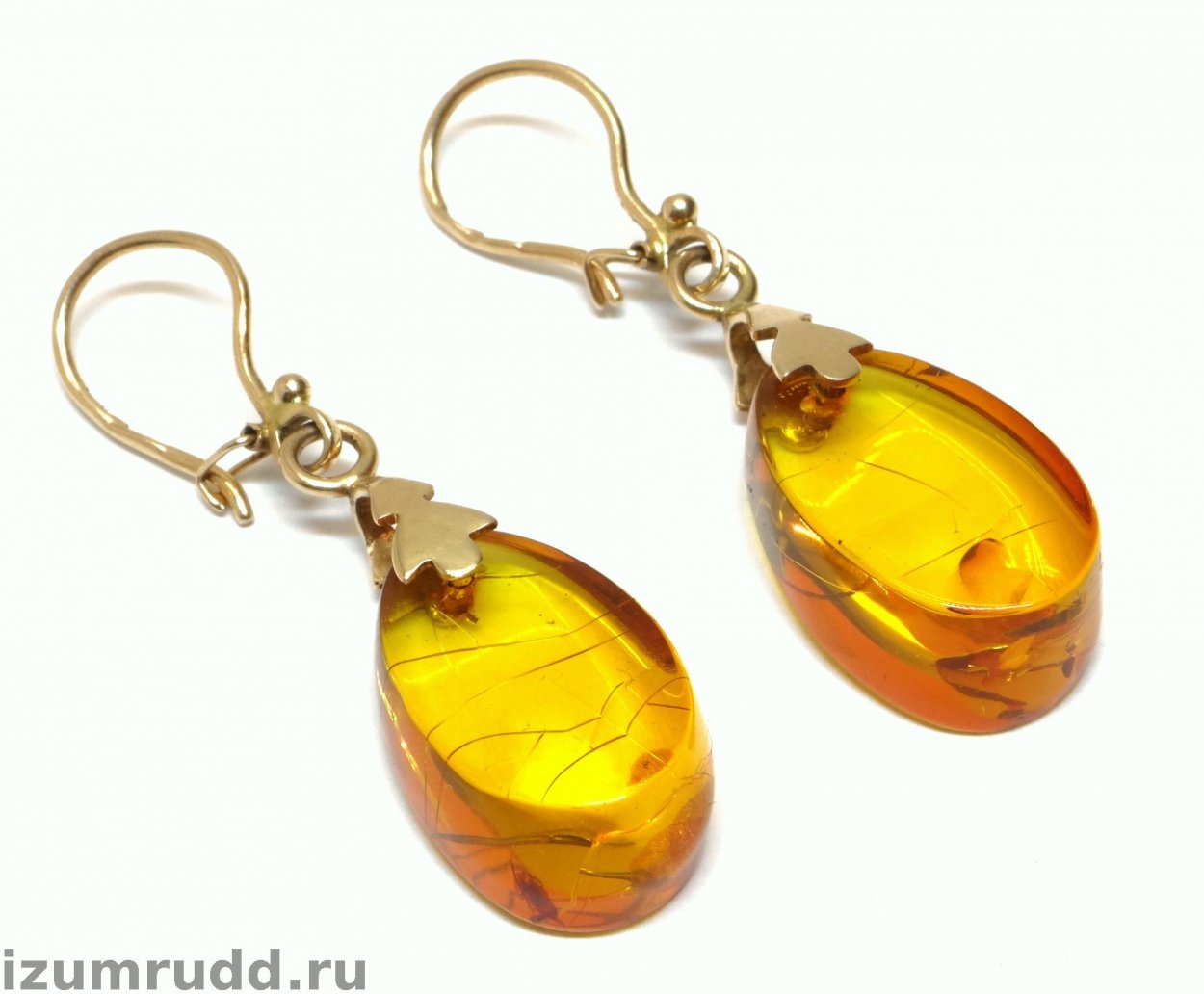 Сережки с янтарем