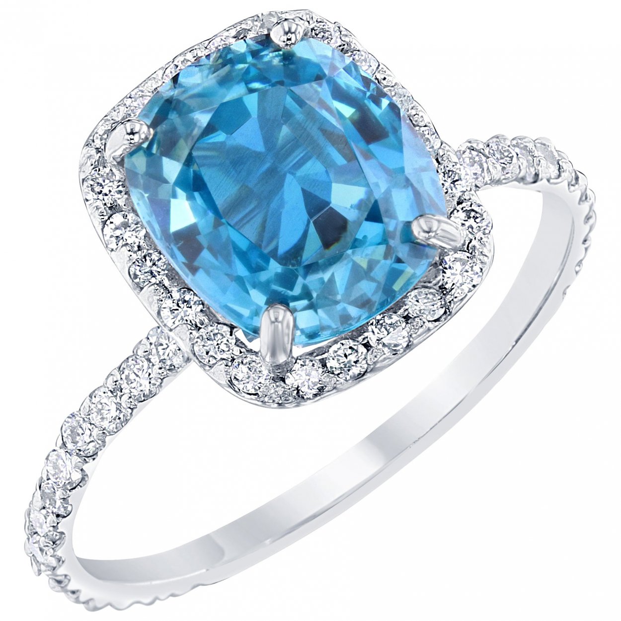 Cushion Engagement Ring. Gia certified 8.6CT Blue Sapphire e