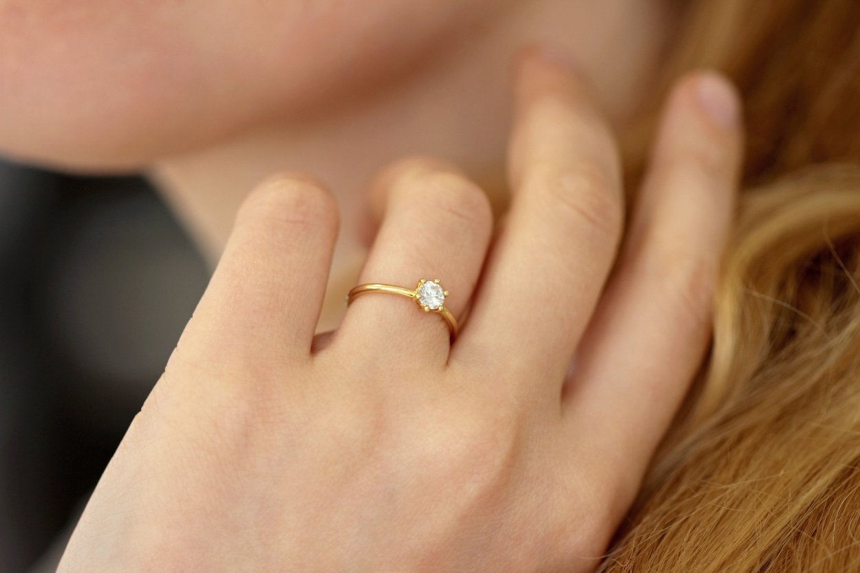 Citrine Gold 925 Silver Ring