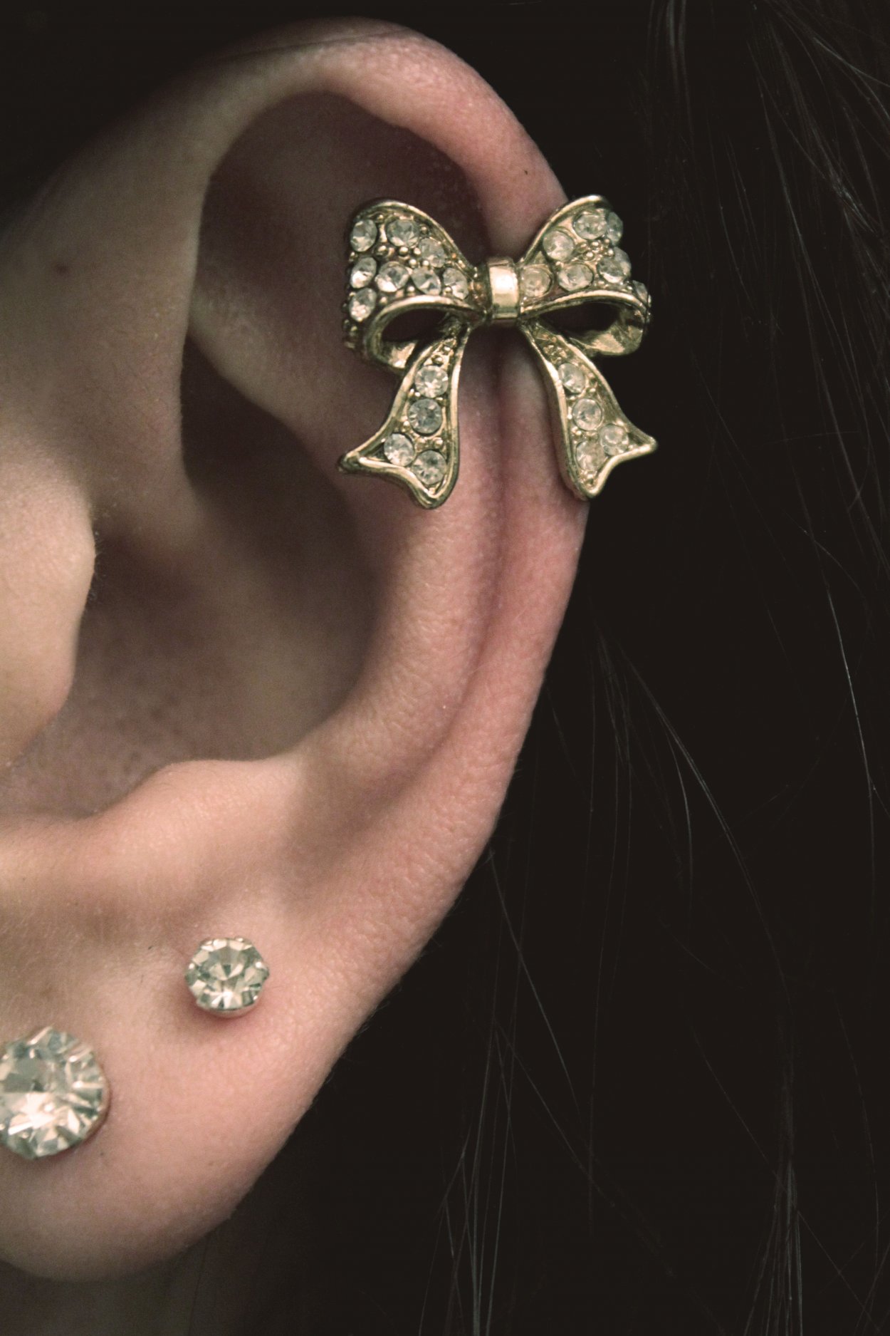 Серебряные серьги бантики