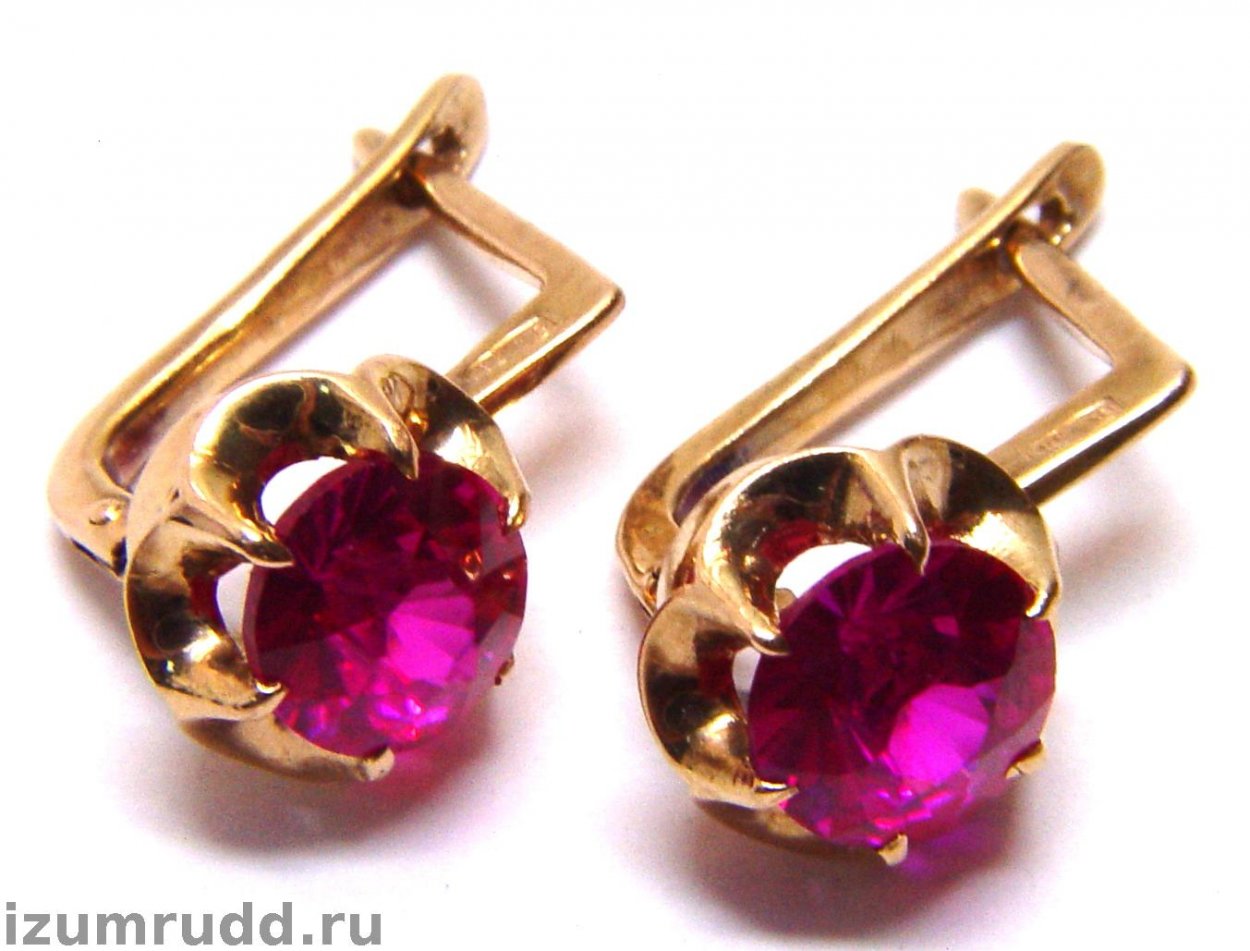 Серьги 583 пробы с камнями