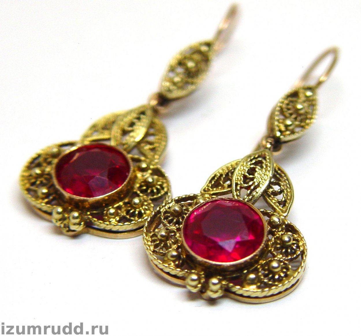 Серьги серебро СССР С корундом