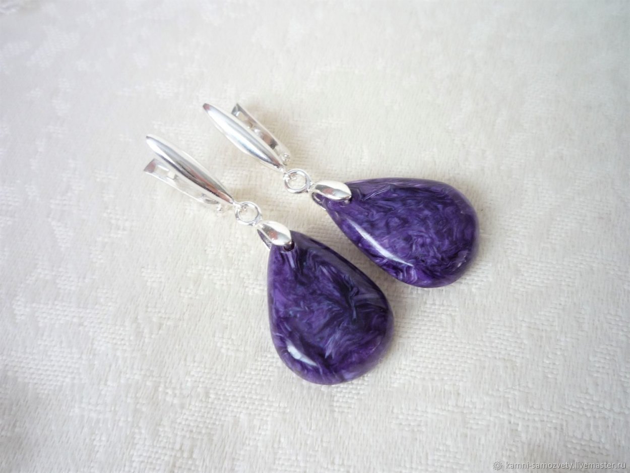 Серьги из чароита